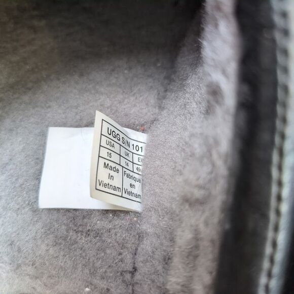 Ugg Classic Clog Mules Fur Lined Black Leather Shearling Men size 15 1011413 - Picture 4 of 10